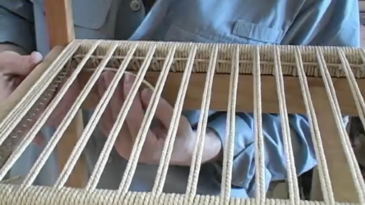 Weaving a Danish Cord Seat Wrapping Side to Side FineWoodworking