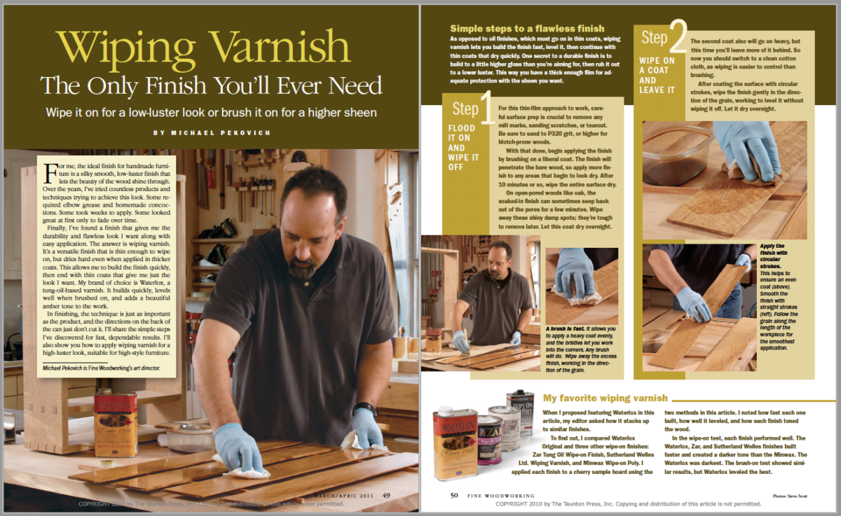 Wiping Varnish The Only Finish You’ll Ever Need FineWoodworking