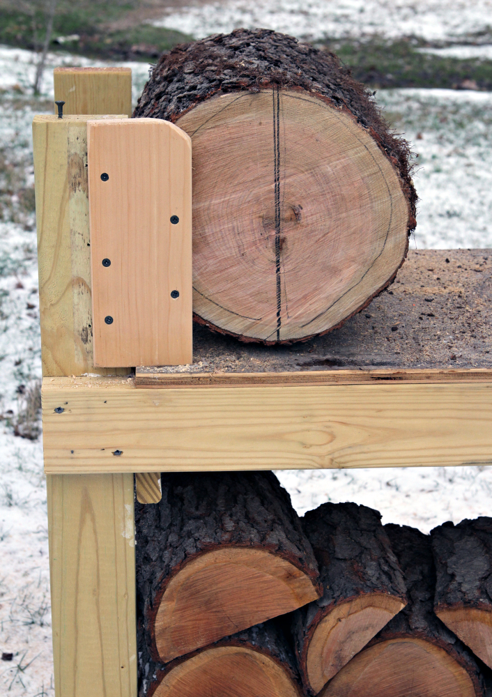 Cutting Bench Makes it easy to convert freshcut logs into turning