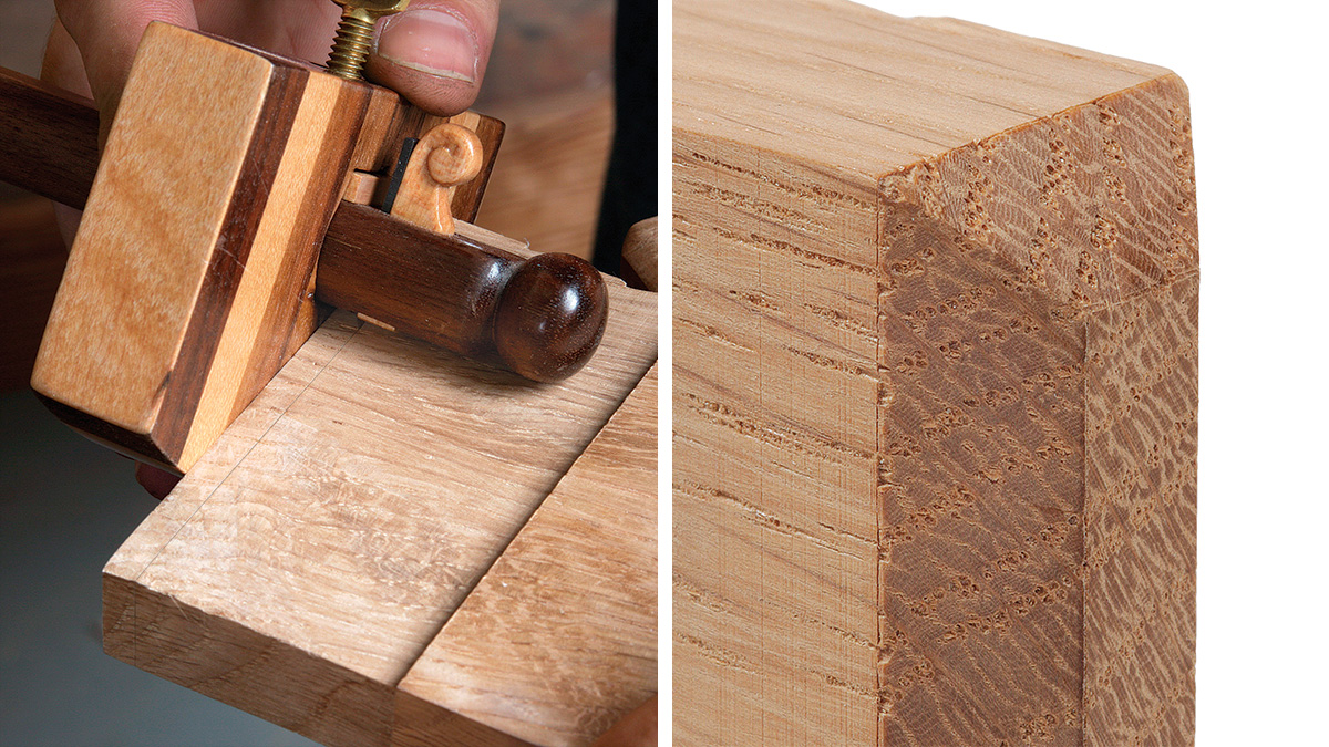using a marking gauge to lay out chamfers