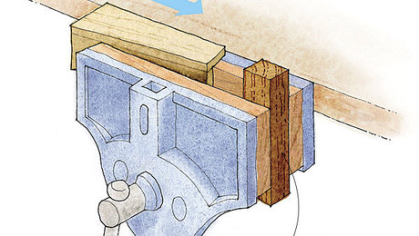 Wedge Keeps Vise from Racking - FineWoodworking
