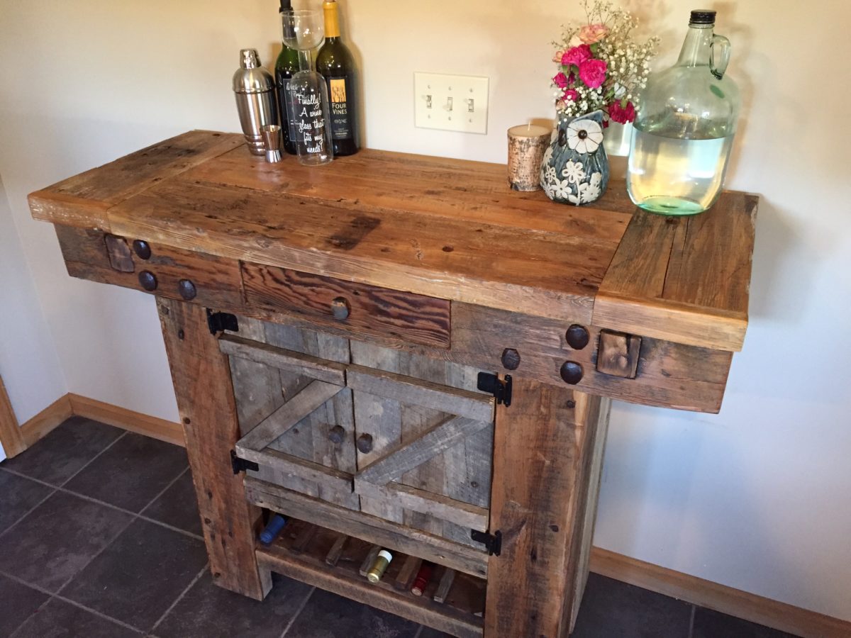 Reclaimed Barn Beam Wine Hutch Finewoodworking
