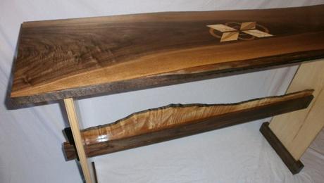 Walnut / Hickory hall table (rare inlays) - FineWoodworking
