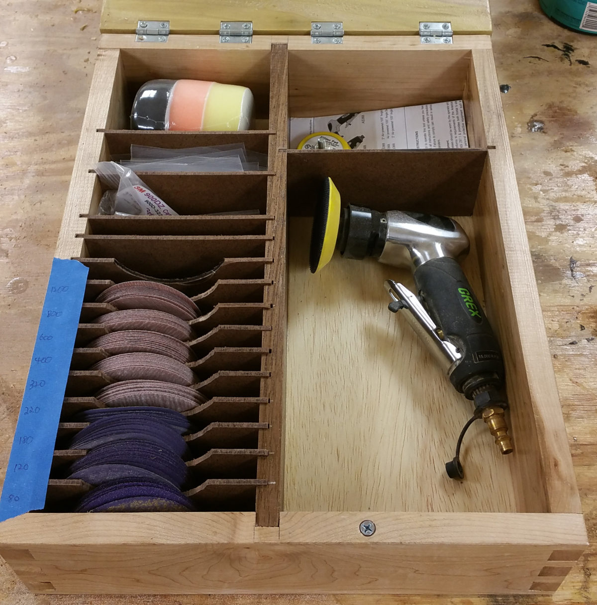 Upcycled air sander storage box FineWoodworking