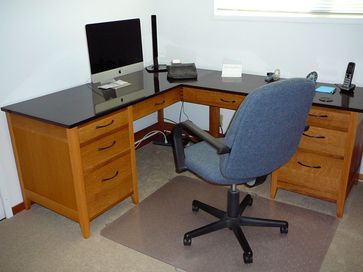 White Oak L Shaped Desk FineWoodworking
