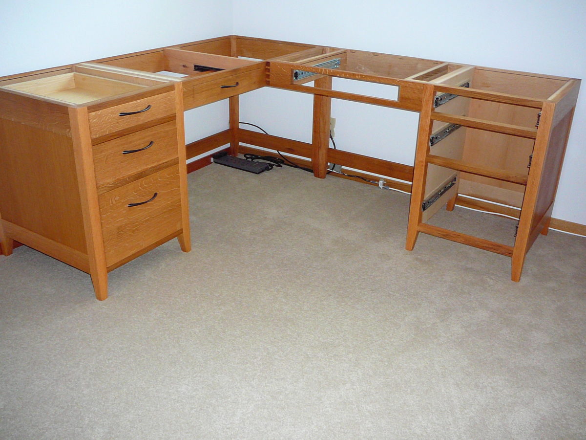 White Oak L Shaped Desk FineWoodworking