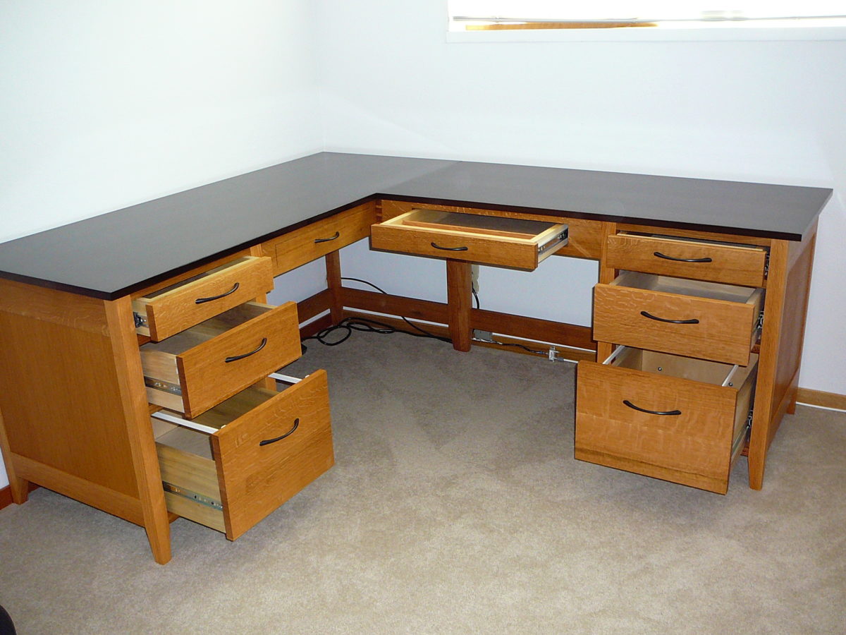 White Oak L Shaped Desk FineWoodworking