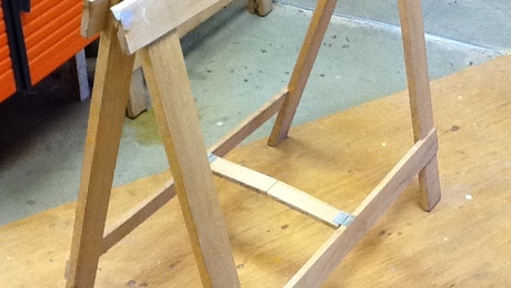 Folding sawhorse stows away - FineWoodworking
