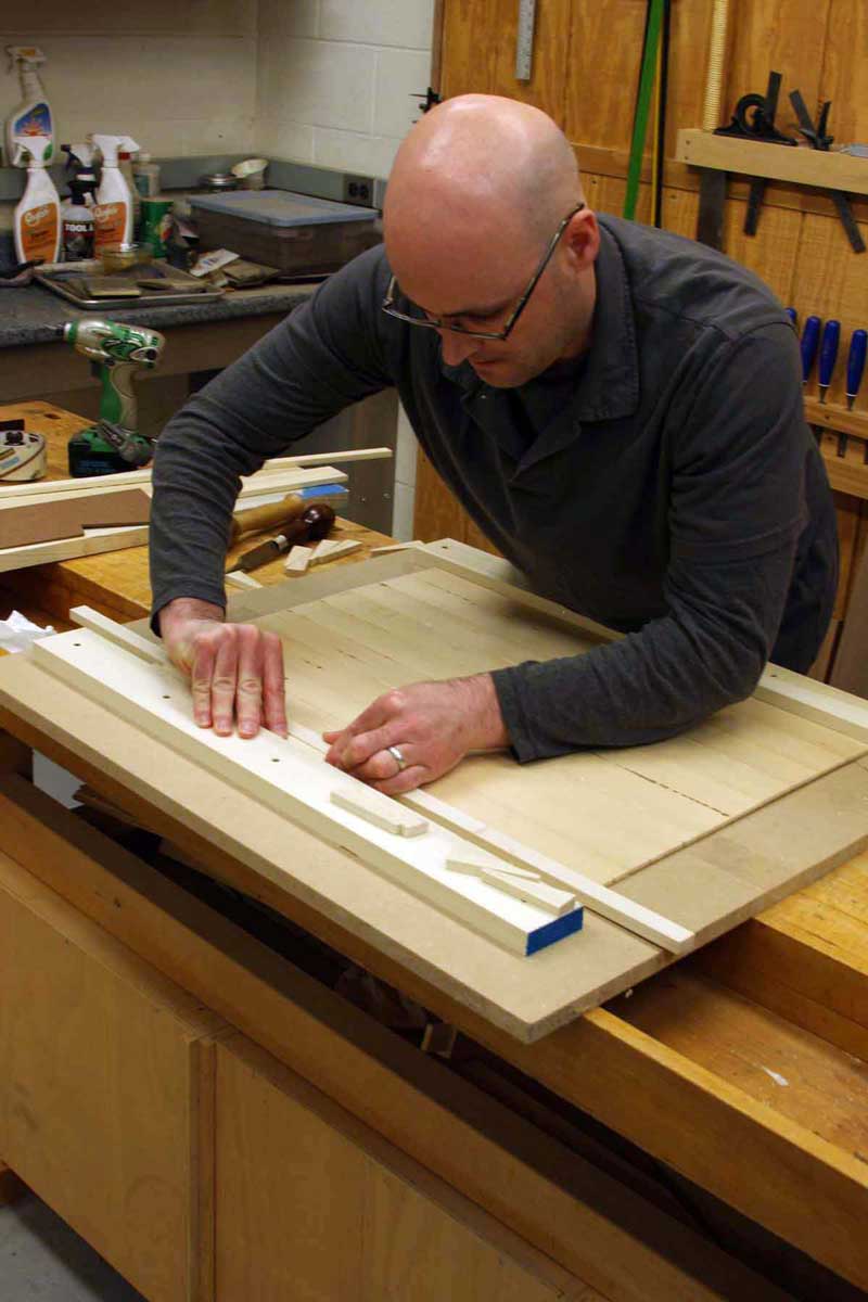 Use wedges to edge glue thin boards FineWoodworking