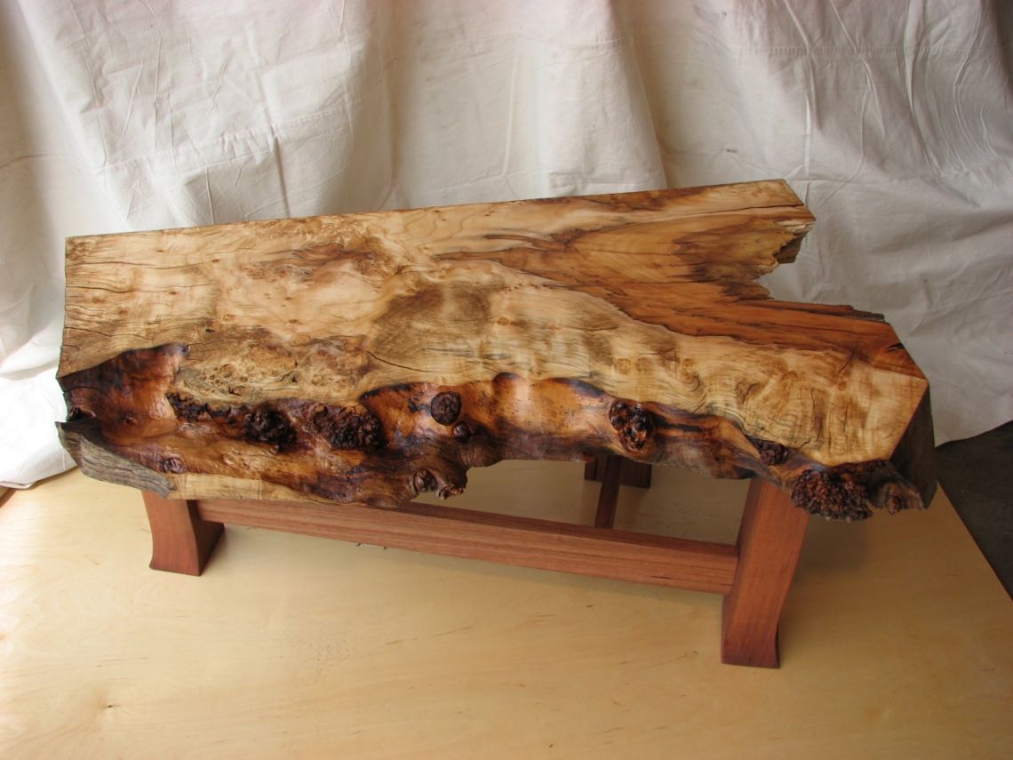 Maple Burl Table with Mahogany Base FineWoodworking