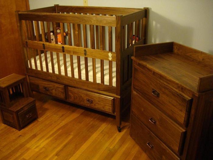 Walnut shaker crib and nursery set FineWoodworking