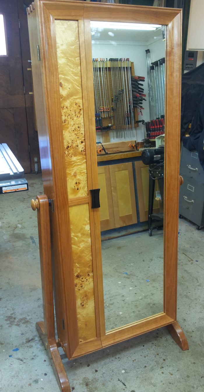 Mirrored Cherry Jewelry Armoire Finewoodworking