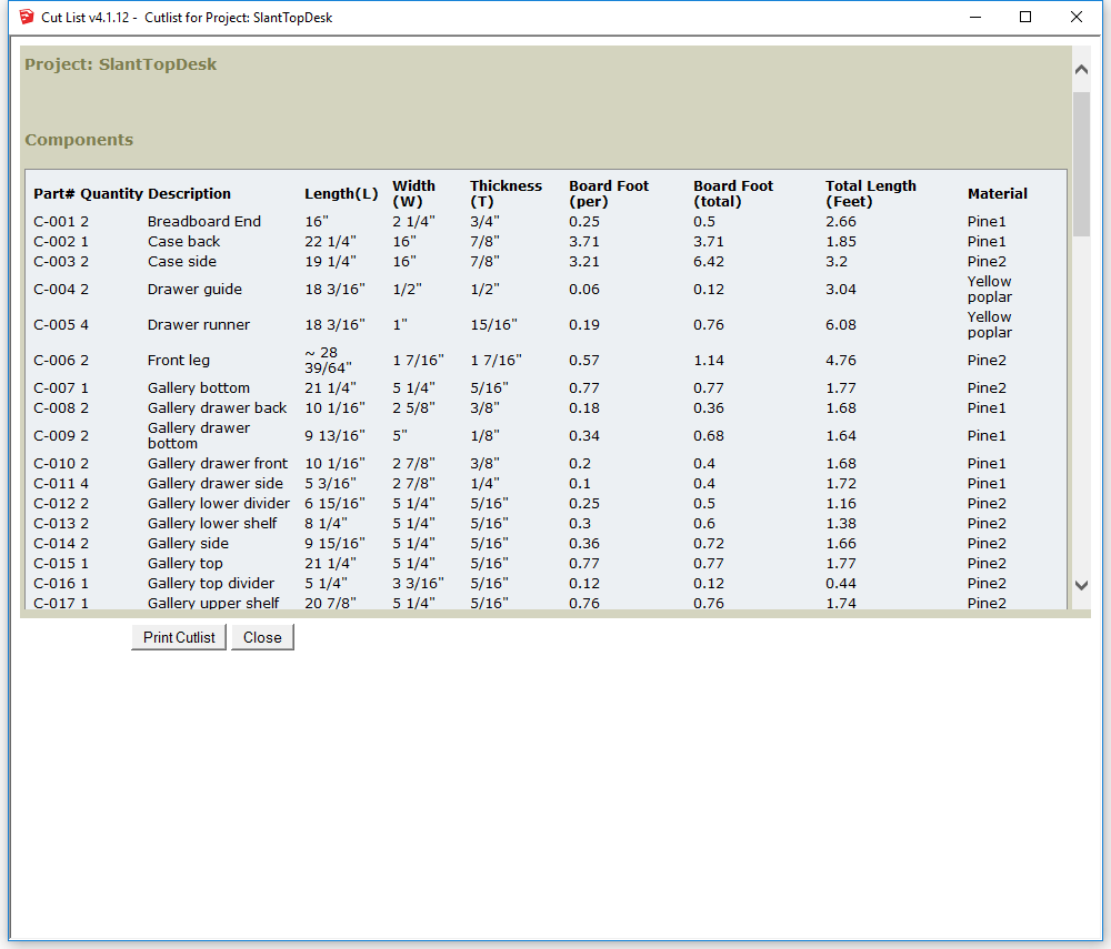 How to get a cutlist from your SketchUp model FineWoodworking