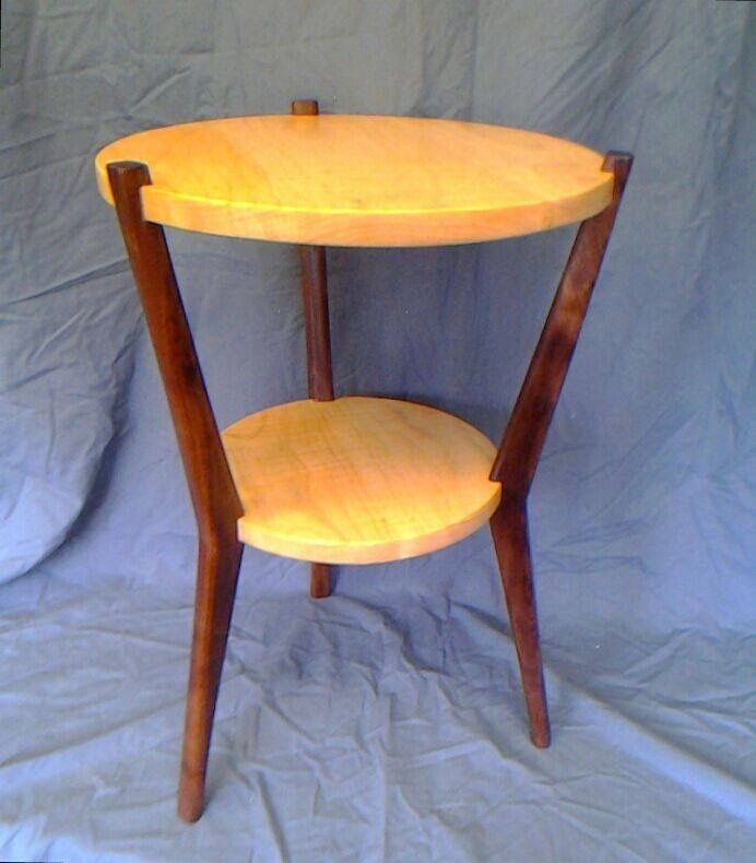 Walnut & Maple mid century modern end table FineWoodworking