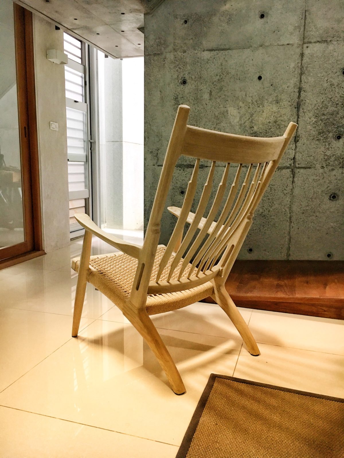 Danish cord weaving seat/back spindle easy chair FineWoodworking