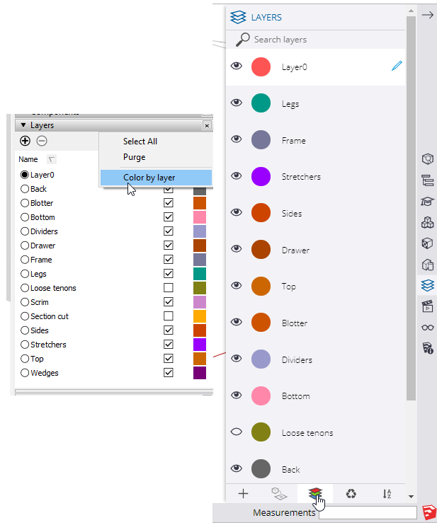 sketchup layers panel