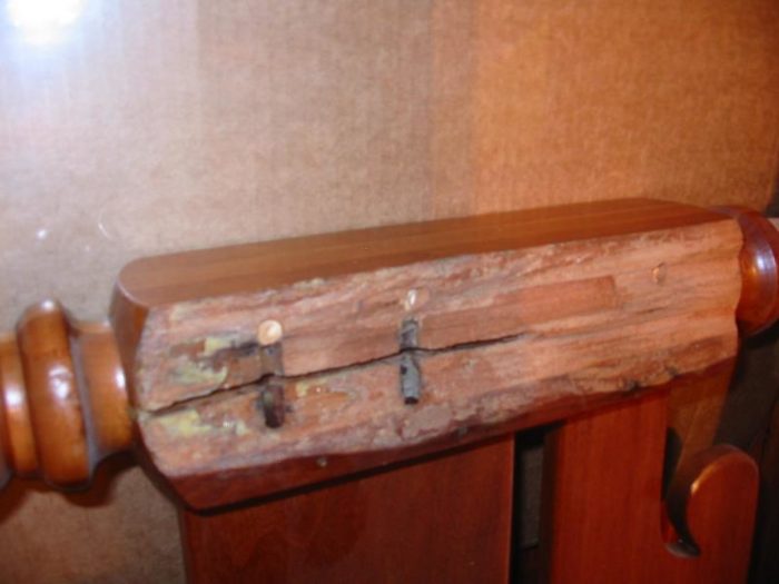 Bed post split rerepair FineWoodworking
