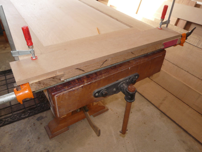 Trimming the edges of a top made from two glued sheets of plywood