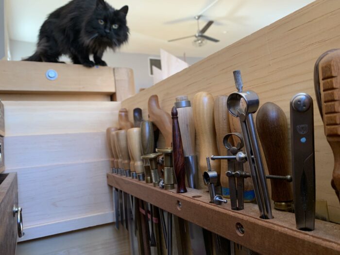 tool rack in English tool chest