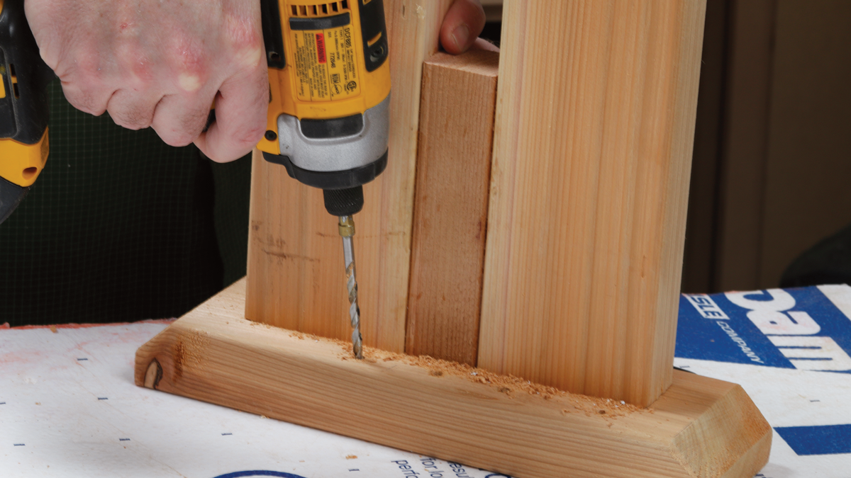 Drill through the tops of the trestles