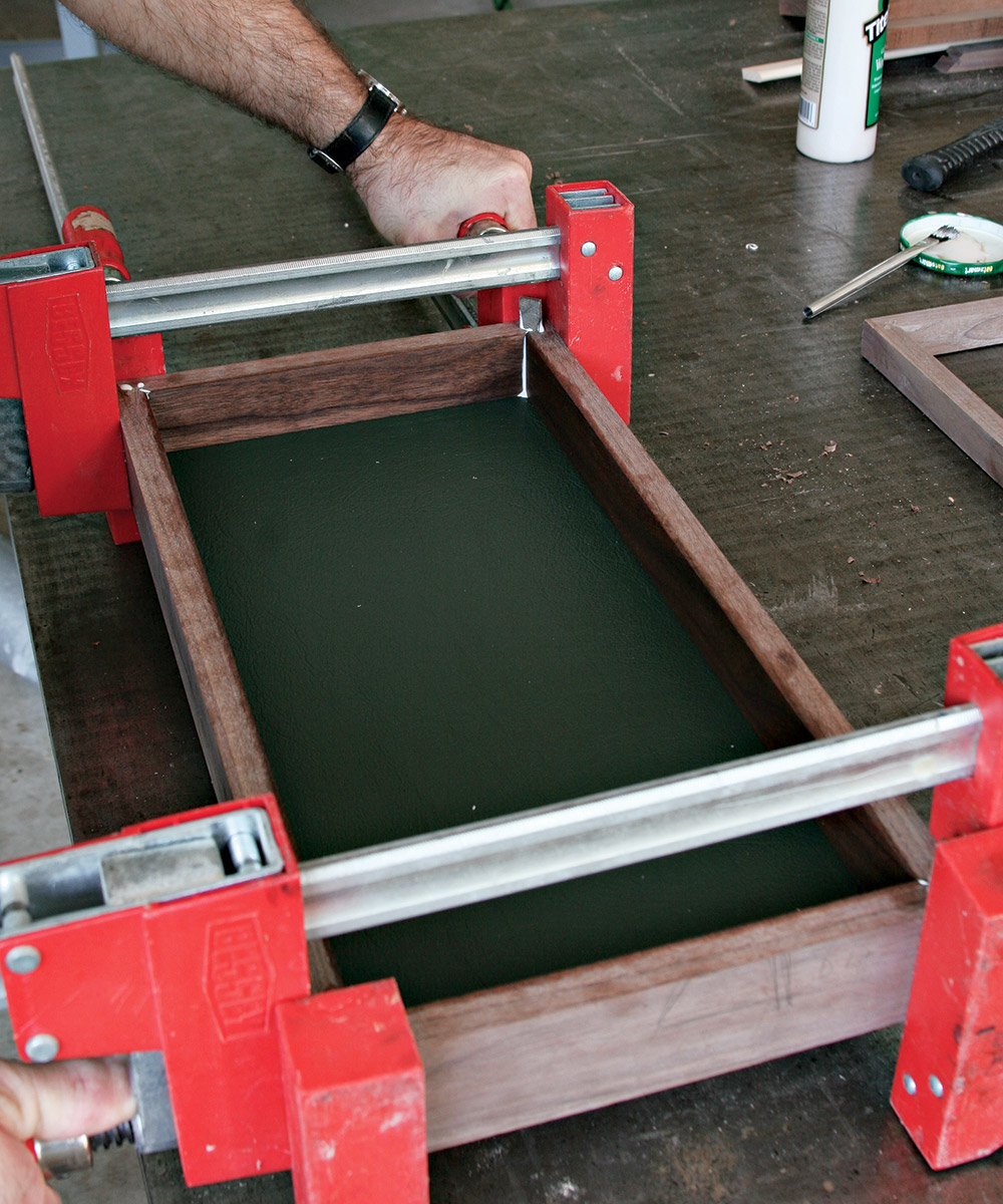 Clamp the box from both directions at each corner