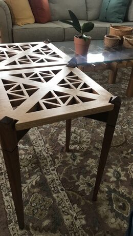 Floating top geometric side tables - FineWoodworking
