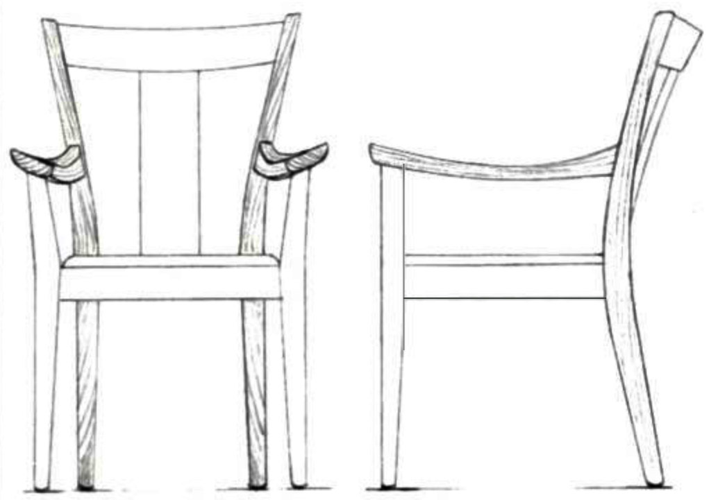 Optimal grain orientation for chair legs and arms
