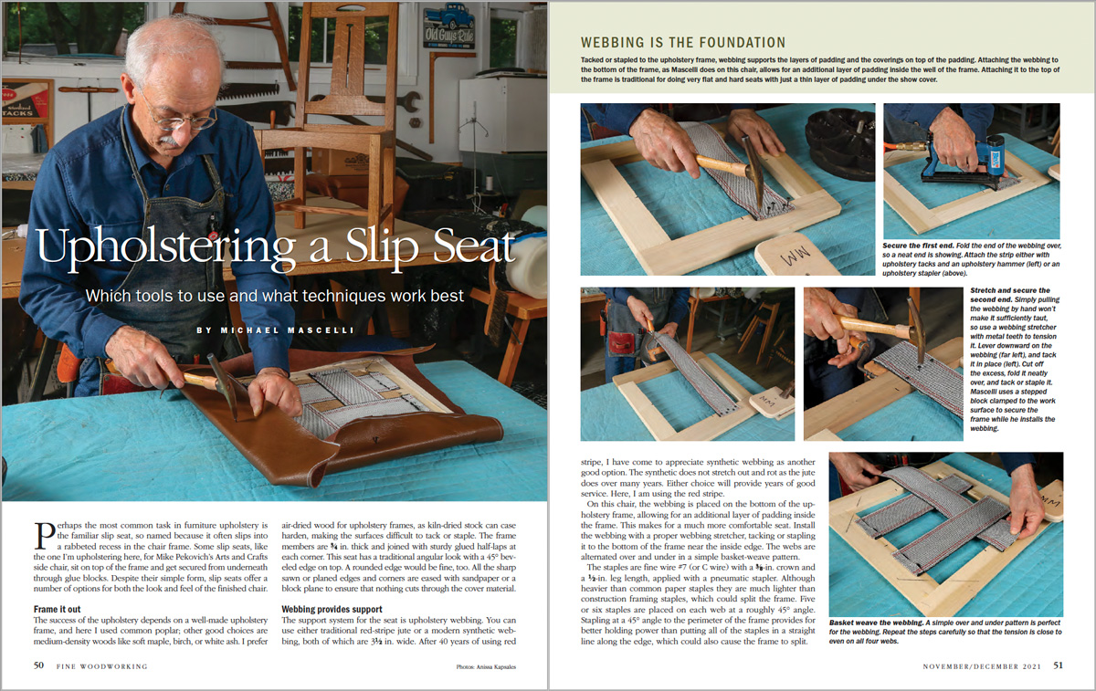 How to Upholster a Slip Seat FineWoodworking