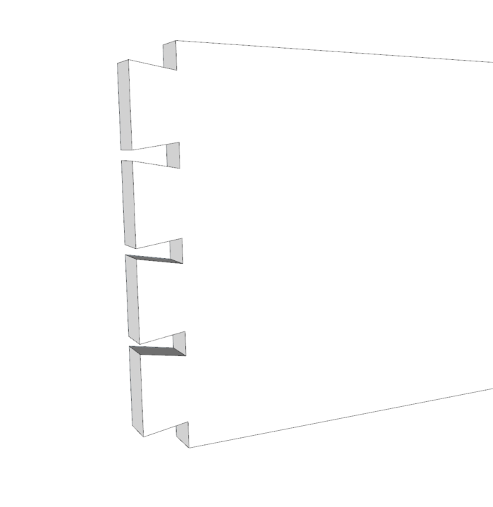 Dovetailed drawer design in SketchUp FineWoodworking