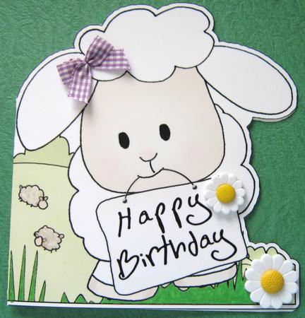 Little Lamb Shaped Birthday Card CUP29866 359 Craftsuprint little-lamb-shaped-birthday-card-cup29866-359-craftsuprint