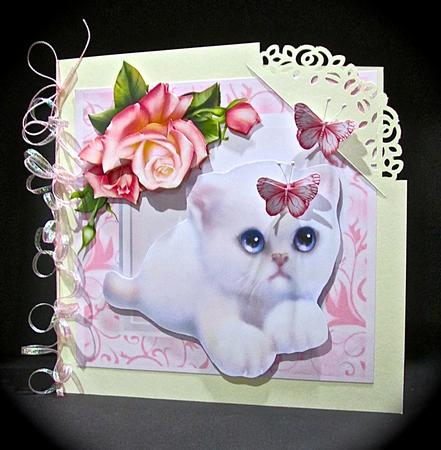 Cute Fluffy Kitten with Pink Rose's 8x8 Mini Kit - CUP537579_983 ...