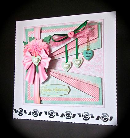 Mint &amp; Pink Dahlia with Dangling Hearts Card - CUP601632_1550 ...