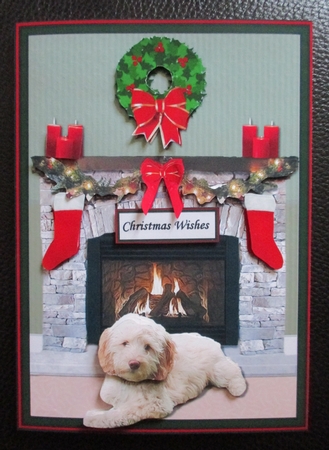 Cockapoo Christmas Fireplace Scene - CUP754646_15 | Craftsuprint