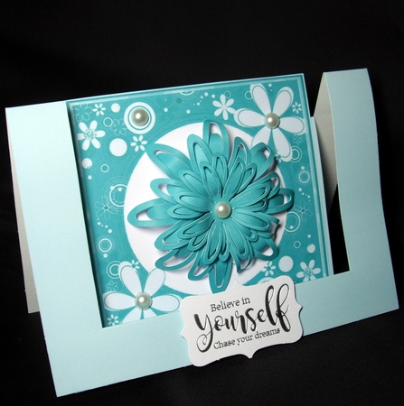Pretty floral card front/insert 7x7 frame in turq - CUP986116_415 ...