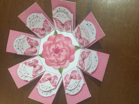 Shades of pink octagonal exploding box card - CUP896375_20842 ...