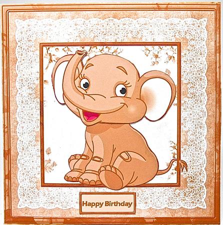 Baby Elephant Card with Decoupage - CUP521522_8 | Craftsuprint