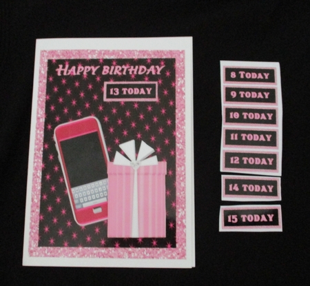 A5 Pink Phone & Present Birthday Card - CUP894862_643 | Craftsuprint