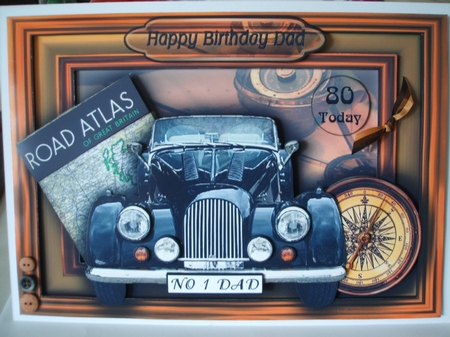 Happy Birthday Dad Vintage Car 3D - A4 Card Front - CUP84847_168 ...