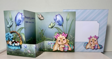 Easter Basket and Bunny Z Fold Card - Photo by Helen Howell Designs