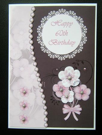 60th Birthday Wth Floral Border Feature - CUP109456_16 | Craftsuprint