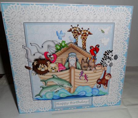 6" x 6" Noah's Ark Lace &amp; Pearls with Decoupage Card Topper - CUP565773 ...