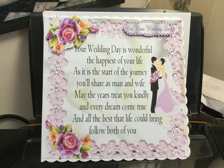 Happy Wedding Couple Card front with roses & verse 8x8 - CUP896962_415 ...