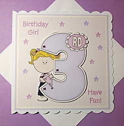 3rd Birthday card for little girl with large number 3 - CUP719996_2306 ...