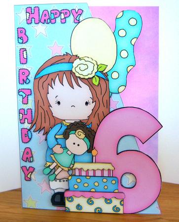 Girls 6th Birthday Card Front and Decoupage - CUP419093_38 | Craftsuprint