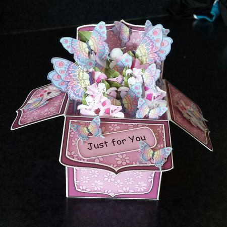 3D Flowers & Butterflies Rubber Band Pop Up Box Card - CUP529155_359 ...