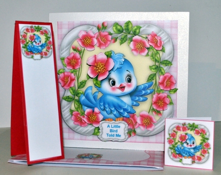 A Little Bird Told Me 6 x 6 Card Topper, Decoupage, Insert,Envelope ...