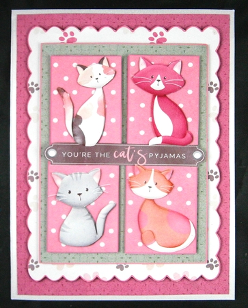 You Are The Cats Pyjamas Card Front & Insert to fit A5 Card ...