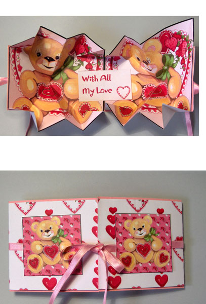 A Bear with Heart Exploding Card - CUP162247_66 | Craftsuprint