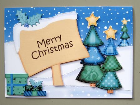 Christmas mailbox Xmas Blank Signpost A5 Quick Card 3D Decoupage - CUP435591_359 | Craftsuprint