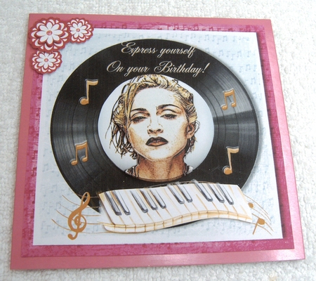 Madonna themed birthday card topper for 6 x 6 card - CUP889585_77176 ...